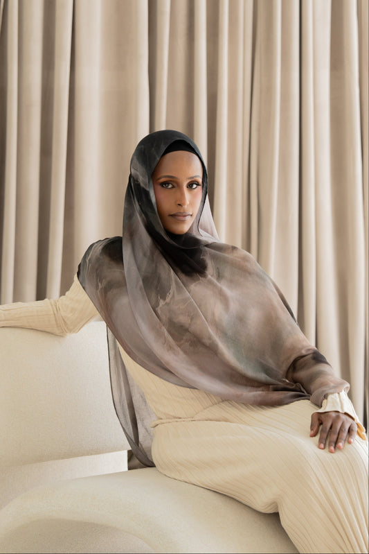 Onyx Marble - Printed Modal Hijab